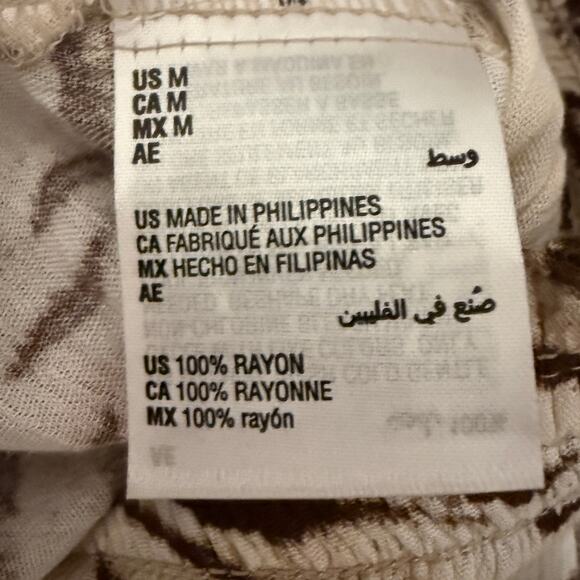 INC International Brown Zebra Animal Print Wide Leg Pants Boho Medium Fall - Picture 3 of 6